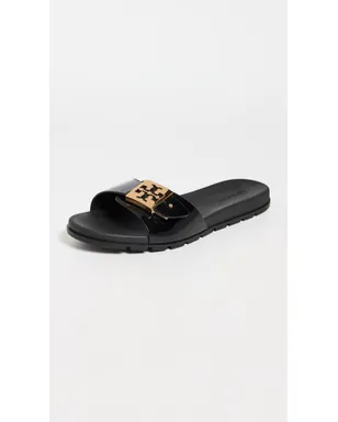 Tory Burch バックル付きスライドサンダル パーフェクトブラック/ゴールド - サムネイル5