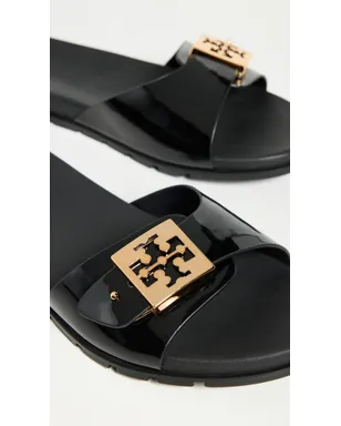 Tory Burch バックル付きスライドサンダル パーフェクトブラック/ゴールド - サムネイル6