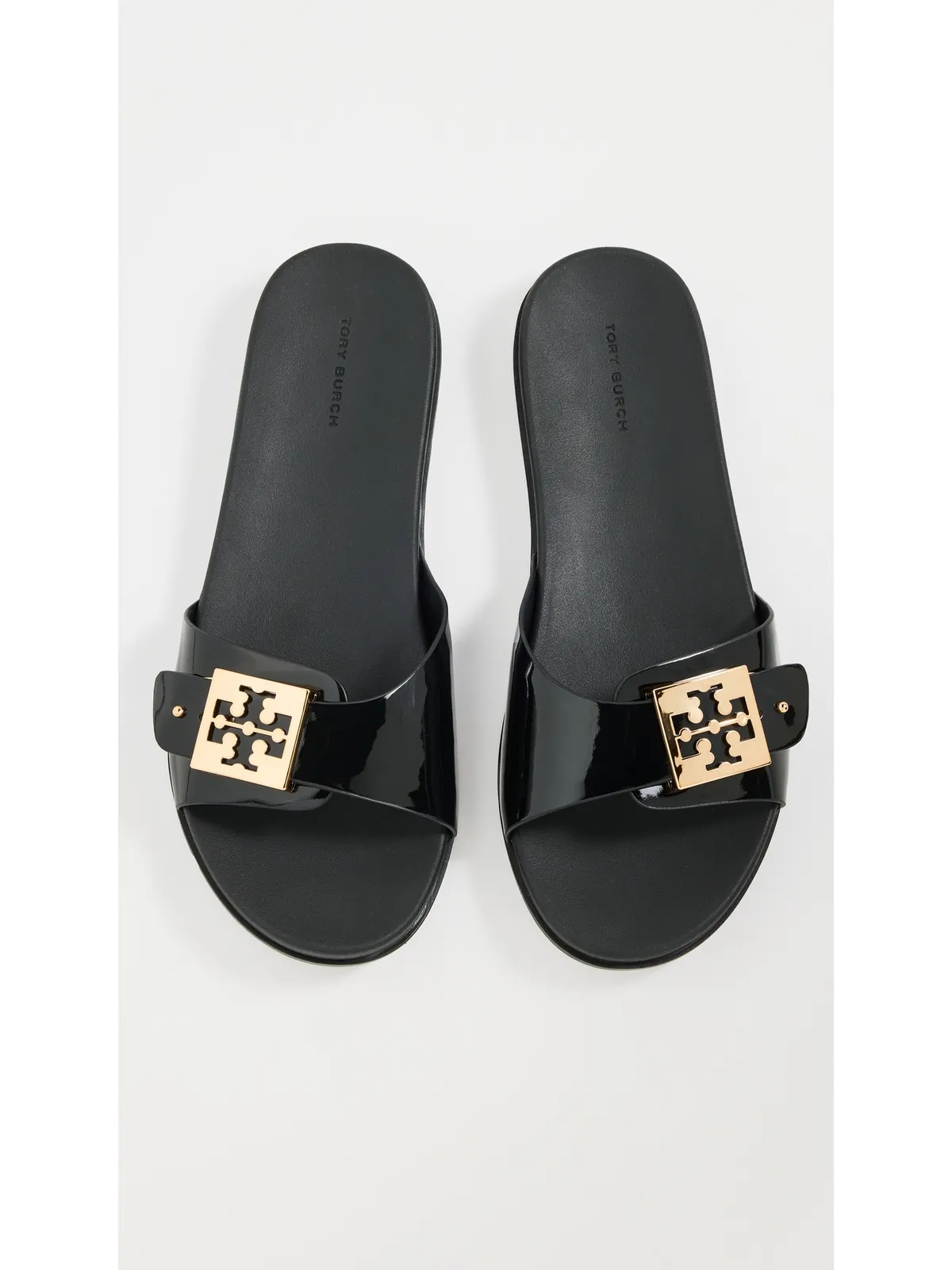 Tory Burch バックル付きスライドサンダル パーフェクトブラック/ゴールド - 画像2