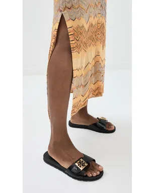 Tory Burch バックル付きスライドサンダル パーフェクトブラック/ゴールド - サムネイル3
