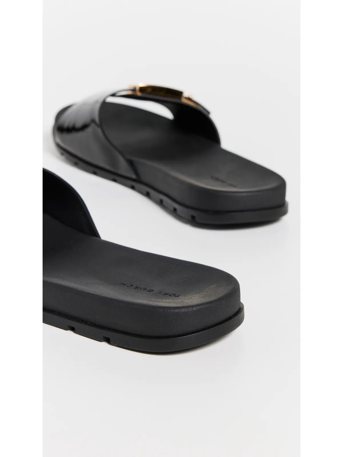 Tory Burch バックル付きスライドサンダル パーフェクトブラック/ゴールド - 画像4