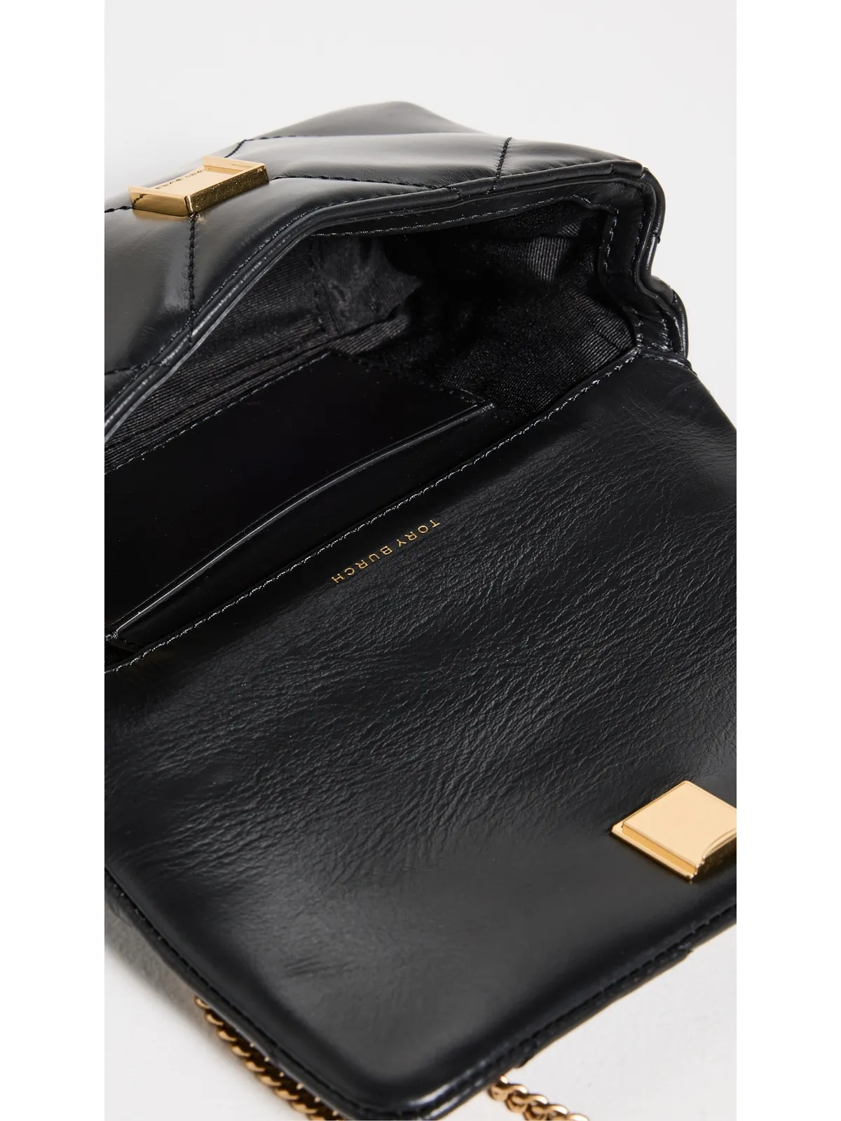 Tory Burch ミニ キラ ダイヤモンド フラップ バッグ ブラック ワンサイズ - 画像6