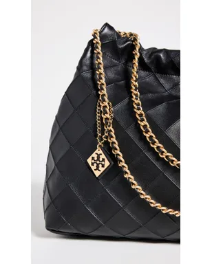 Tory Burch フレミング ソフト ドローストリング ホーボー バッグ ブラック ワンサイズ - サムネイル6