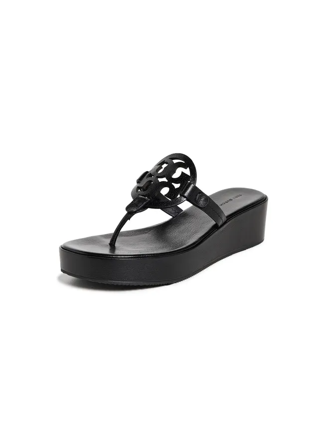 Tory Burch Tory Burch ミラー ウェッジサンダル 25mm パーフェクトブラックの商品画像