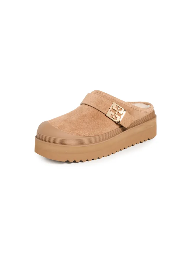 Tory Burch Tory Burch Mellow シアリング プラットフォームミュール ライトチェストナット/ゴールド 5の商品画像