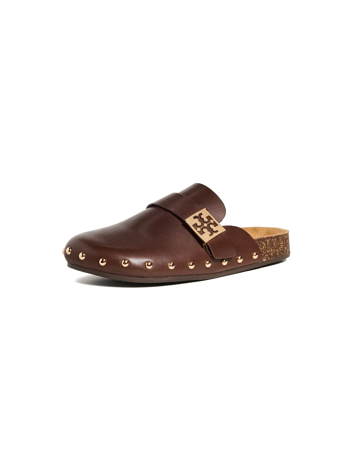Tory Burch メロー スタッド ミュール ディープモカ/ゴールド - 画像1