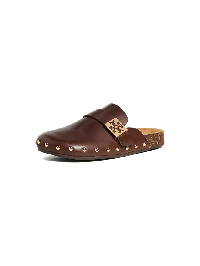 Tory Burch Tory Burch メロー スタッド ミュール ディープモカ/ゴールドの商品画像