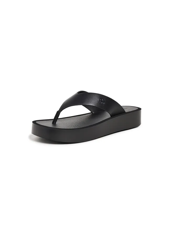 Tory Burch Tory Burch レザー プラットフォーム フリップフロップの商品画像