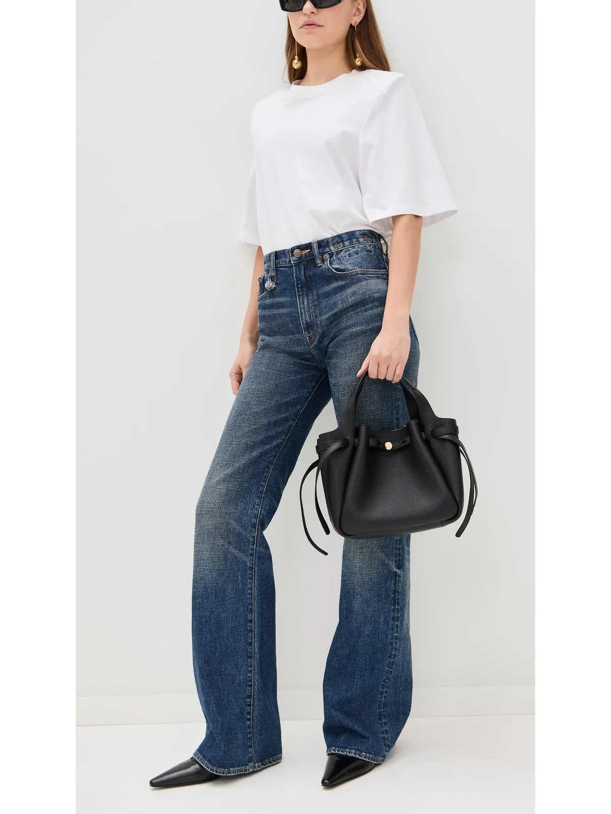 Tory Burch Romy ペブルドレザー サッチェル ブラック ワンサイズ - 画像3