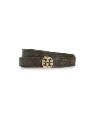 Tory Burch ミラーベルト モノグラム柄 コーティングキャンバス ゴールドバックル - サムネイル1