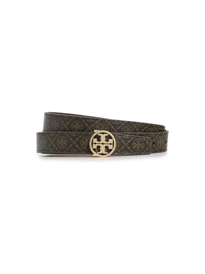 Tory Burch Tory Burch ミラーベルト モノグラム柄 コーティングキャンバス ゴールドバックルの商品画像
