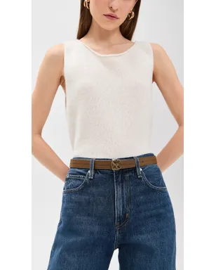 Tory Burch ミラーベルト モノグラム柄 コーティングキャンバス ゴールドバックル - サムネイル4
