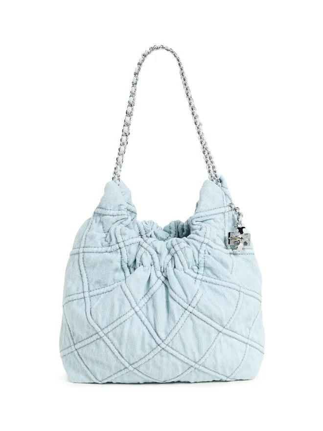 Tory Burch Tory Burch Fleming Denim ミニ ホーボー バッグ Seltzerの商品画像