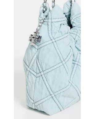 Tory Burch Fleming Denim ミニ ホーボー バッグ Seltzer - サムネイル5