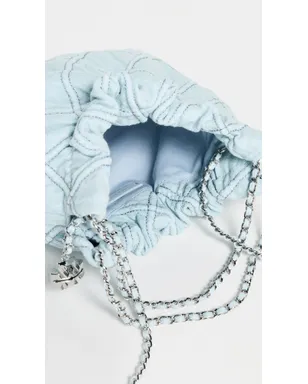 Tory Burch Fleming Denim ミニ ホーボー バッグ Seltzer - サムネイル6