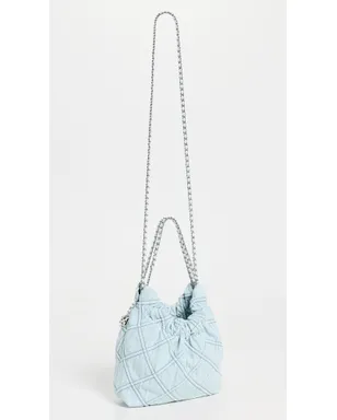 Tory Burch Fleming Denim ミニ ホーボー バッグ Seltzer - サムネイル4