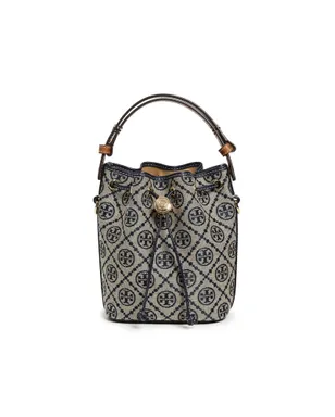 Tory Burch T Monogram ミニ バケットバッグ ネイビー - サムネイル1