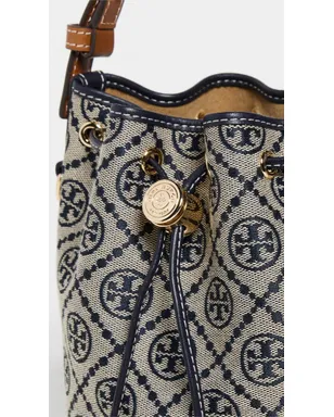 Tory Burch T Monogram ミニ バケットバッグ ネイビー - サムネイル5