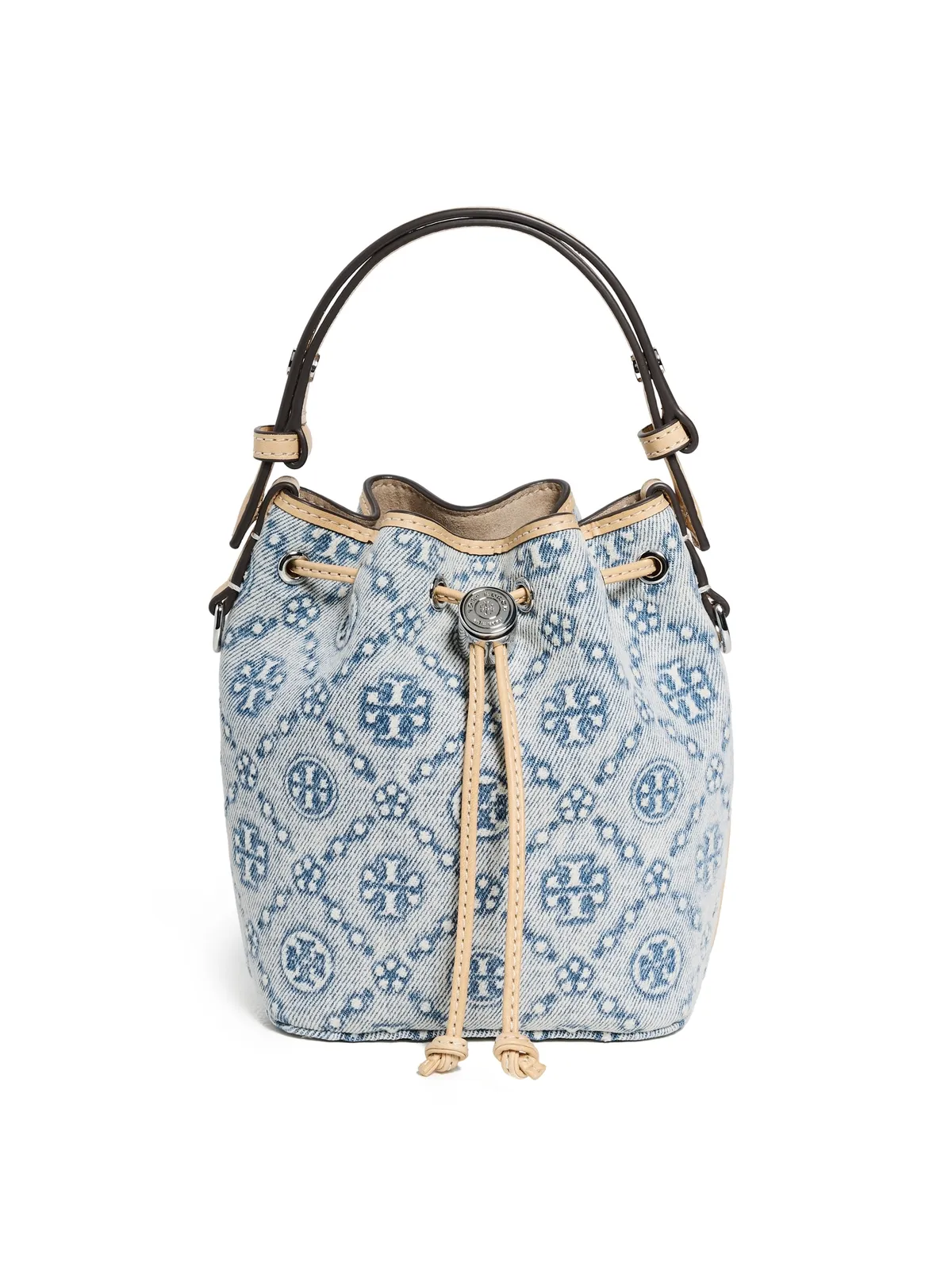 Tory Burch Tモノグラムデニムミニバケットバッグ パウダーブルー ワンサイズ - 画像1