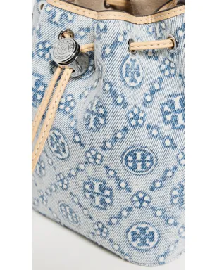 Tory Burch Tモノグラムデニムミニバケットバッグ パウダーブルー ワンサイズ - サムネイル5