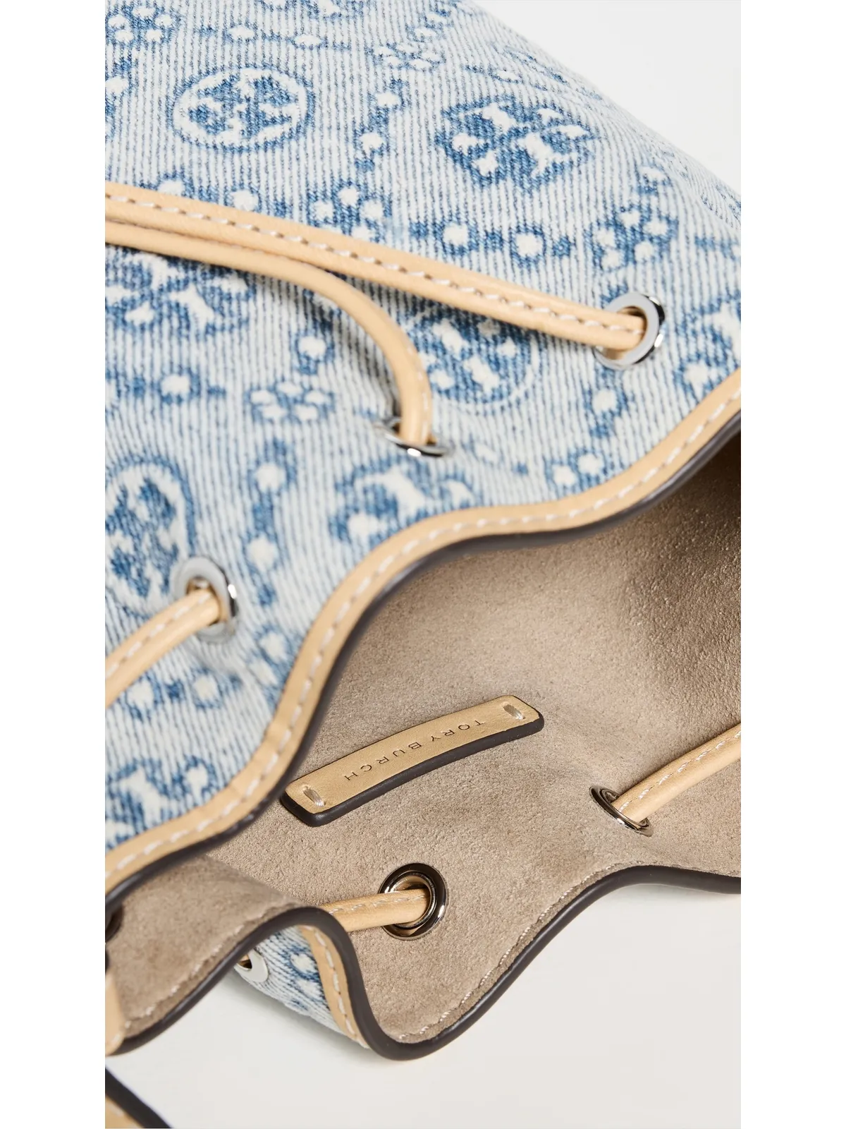 Tory Burch Tモノグラムデニムミニバケットバッグ パウダーブルー ワンサイズ - 画像6