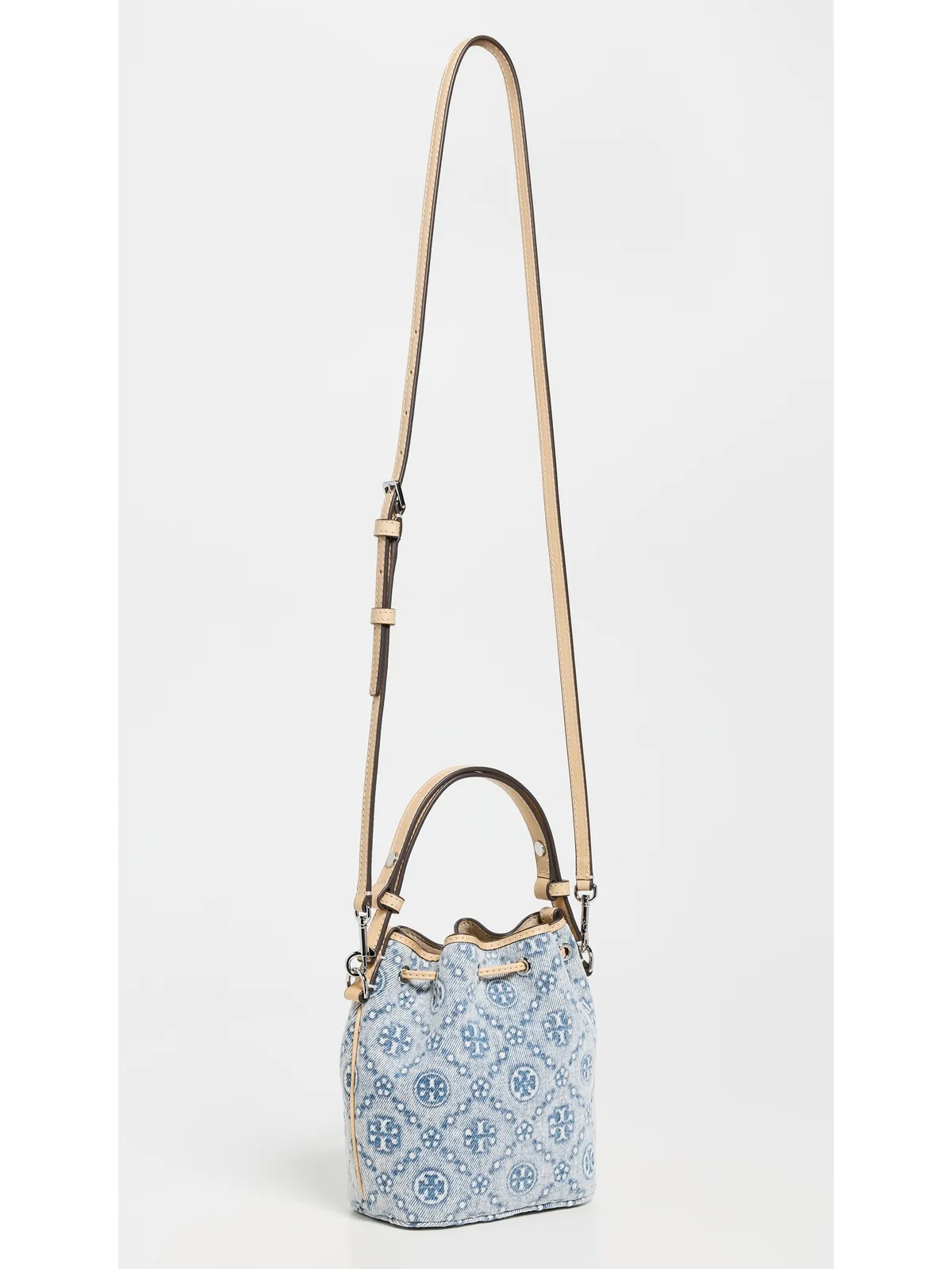 Tory Burch Tモノグラムデニムミニバケットバッグ パウダーブルー ワンサイズ - 画像4