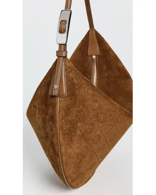 Tory Burch Tモノグラム スエード バルーン バッグ チコリーブラウン - サムネイル5