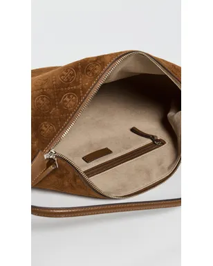 Tory Burch Tモノグラム スエード バルーン バッグ チコリーブラウン - サムネイル6