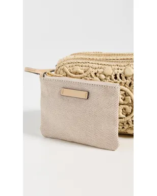 Tory Burch ミラーT モノグラム ラフィア ミニ クロスボディバッグ ナチュラル ワンサイズ - サムネイル5