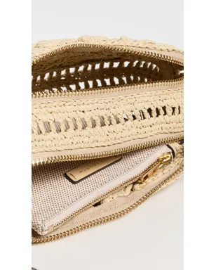 Tory Burch ミラーT モノグラム ラフィア ミニ クロスボディバッグ ナチュラル ワンサイズ - サムネイル6
