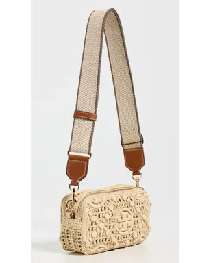 Tory Burch ミラーT モノグラム ラフィア ミニ クロスボディバッグ ナチュラル ワンサイズ - サムネイル4