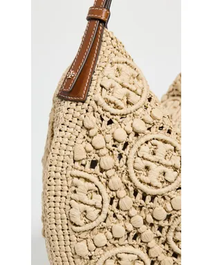 Tory Burch Tモノグラム ラフィア バルーンバッグ ナチュラル ワンサイズ - サムネイル5