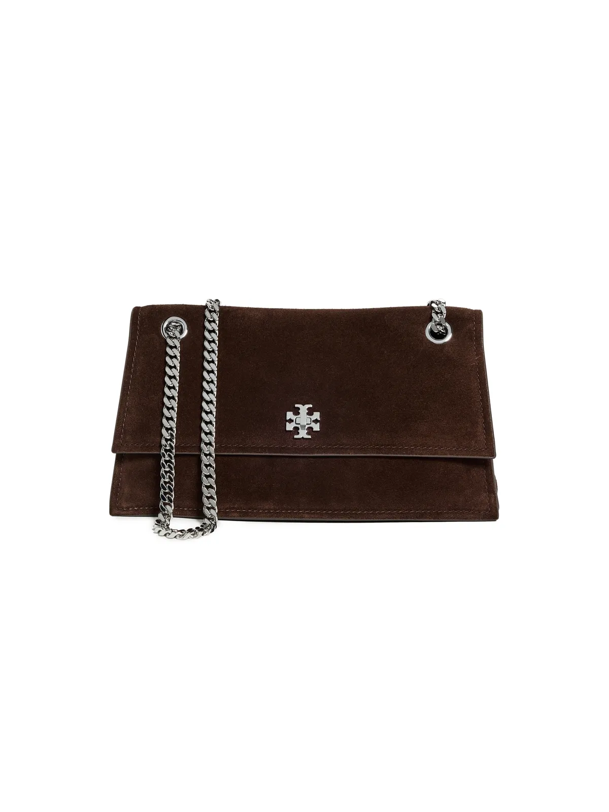 Tory Burch キラターンロック スエード ショルダーバッグ ダークココア - 画像1