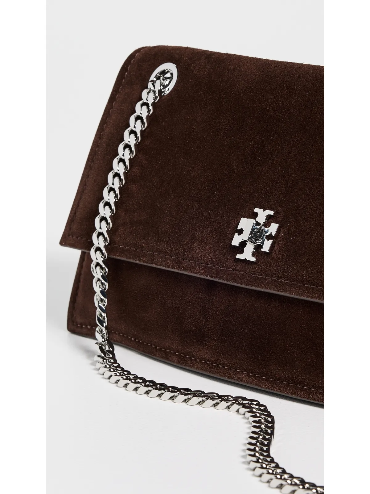 Tory Burch キラターンロック スエード ショルダーバッグ ダークココア - 画像5