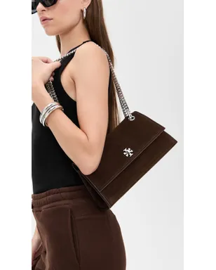 Tory Burch キラターンロック スエード ショルダーバッグ ダークココア - サムネイル3
