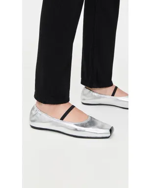 ビンテージ Tory Burch ランウェイ バレエフラット Silver/Perfect Black - サムネイル3