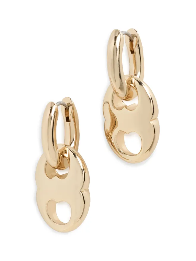 Tory Burch Tory Burch ジェミニリンク フープピアス ライトブラスの商品画像