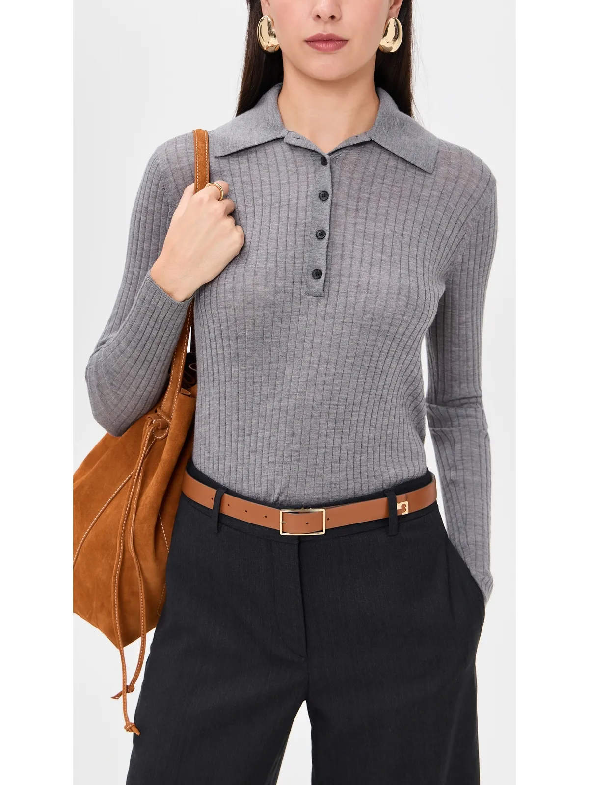 Tory Burch エレノア バックル ベルト エイジドタン／ゴールド - 画像3