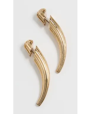 Tory Burch ピアス フロント＆バック ポスト ライトブラス色 ワンサイズ - サムネイル2