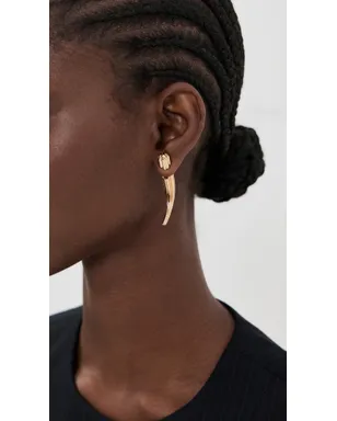 Tory Burch ピアス フロント＆バック ポスト ライトブラス色 ワンサイズ - サムネイル3