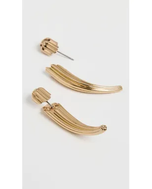 Tory Burch ピアス フロント＆バック ポスト ライトブラス色 ワンサイズ - サムネイル4
