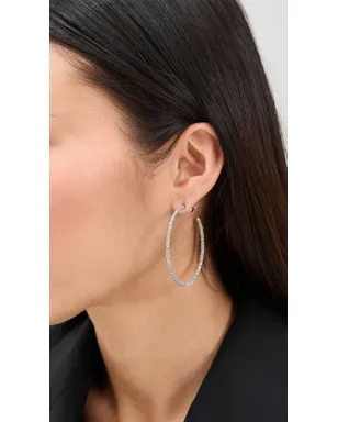 Tory Burch アイコン パヴェ フープ イヤリング - サムネイル3
