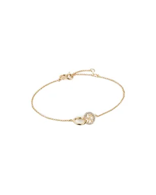 Tory Burch アイコン パヴェ インターロックチェーン ブレスレット ゴールド/クリスタル - サムネイル1