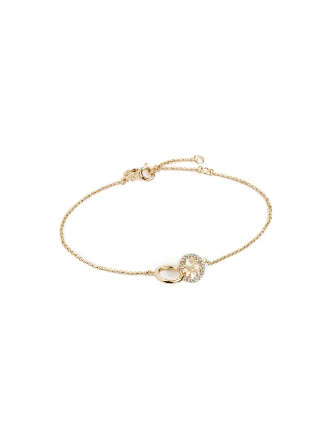 Tory Burch Tory Burch アイコン パヴェ インターロックチェーン ブレスレット ゴールド/クリスタルの商品画像