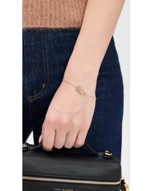 Tory Burch アイコン パヴェ インターロックチェーン ブレスレット ゴールド/クリスタル - サムネイル3