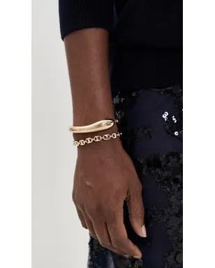 Tory Burch 透かし入り薄型カフ ライトブラス - サムネイル3