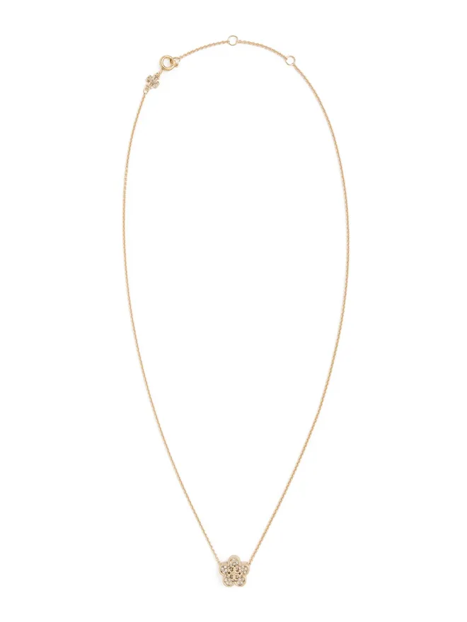 Tory Burch Tory Burch Forget Me Not パヴェ ペンダント ネックレス ゴールド/クリスタル ワンサイズの商品画像