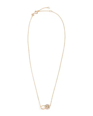 Tory Burch アイコン パヴェ インターロッキング ペンダント ネックレス ゴールド/クリスタル フリーサイズ - サムネイル1