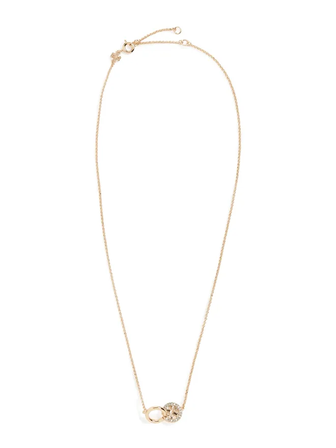 Tory Burch Tory Burch アイコン パヴェ インターロッキング ペンダント ネックレス ゴールド/クリスタル フリーサイズの商品画像