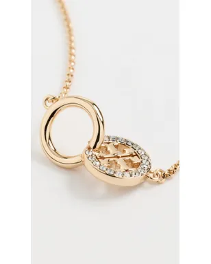 Tory Burch アイコン パヴェ インターロッキング ペンダント ネックレス ゴールド/クリスタル フリーサイズ - サムネイル5